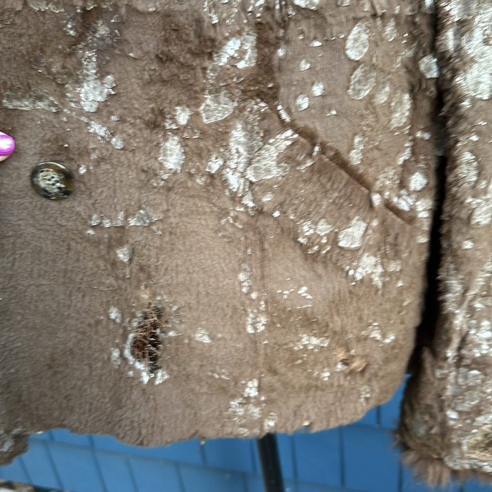 🤎🤎🤎Vintage leather rabbit fur reversible tan brown dark handmade bespoke - Picture 12 of 16